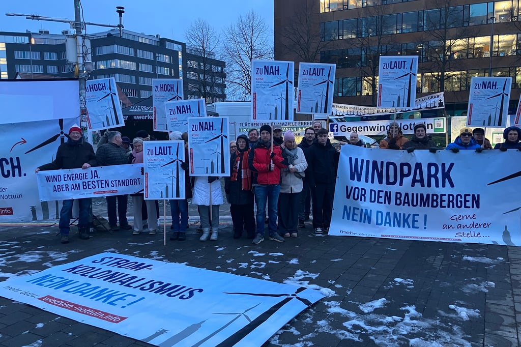 Nottulner protestieren gegen geplanten Windpark der Stadtwerke Münster