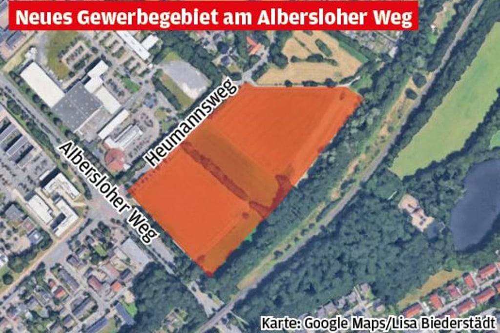 Neues Gewerbegebiet am Albersloher Weg geplant
